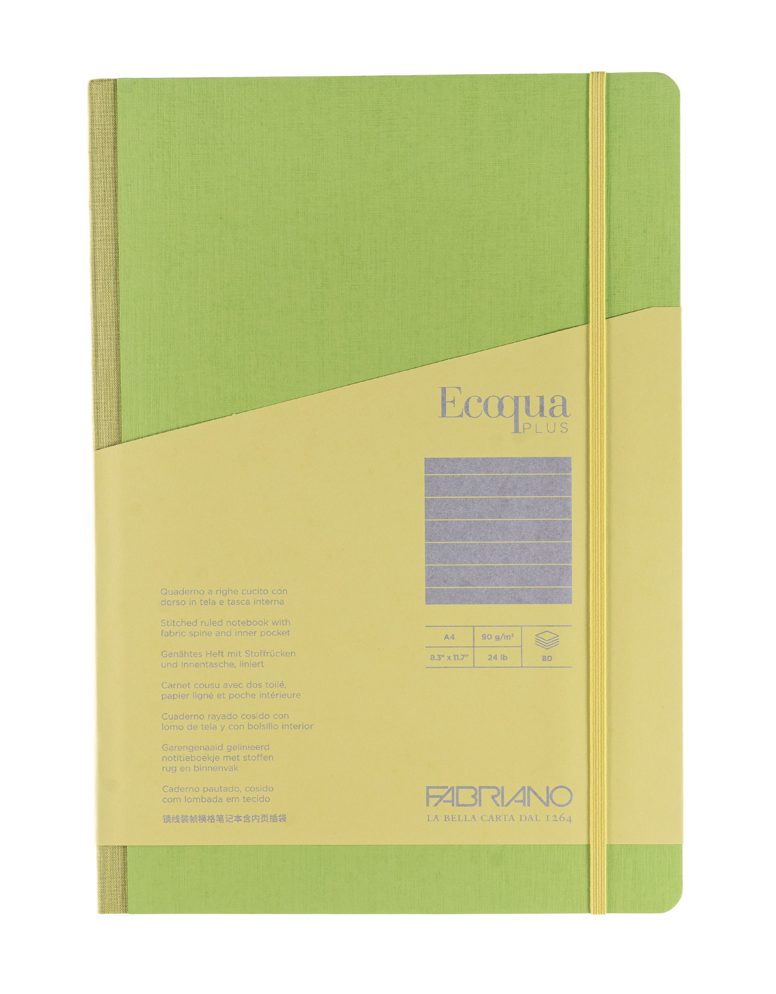 Ecoqua Plus Fabric Bound Notebook, Lime, A4, Ruled - The Art  Store/Commercial Art Supply