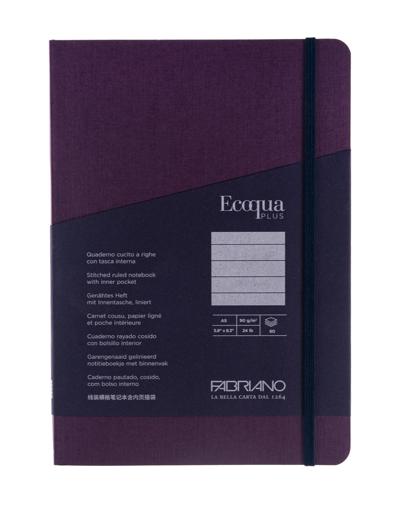 Ecoqua Plus Sewn Spine Notebook, Wine, A5, Ruled