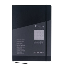 CLEARANCE Ecoqua Plus Sewn Spine Notebook, Black, A4, Dotted