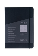 Ecoqua Plus Sewn Spine Notebook, Black, A5, Dotted