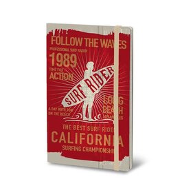 Giuliano Mazzuoli CLEARANCE Stifflex Notebook,  9 X 14 Cm,  Surf Rider Red