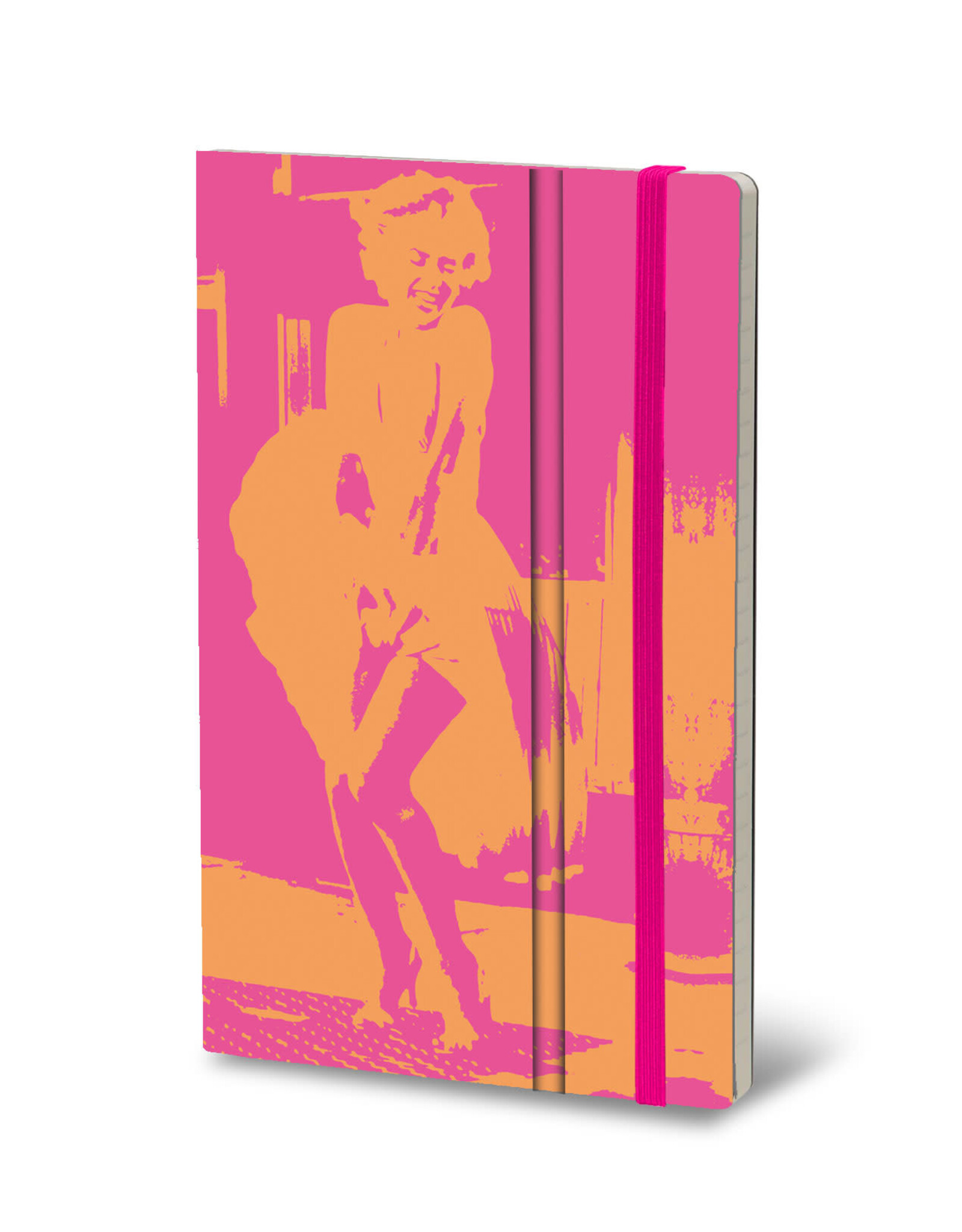 Giuliano Mazzuoli CLEARANCE Stifflex Notebook,  13 X 21 cm, Orange-Fuchsia