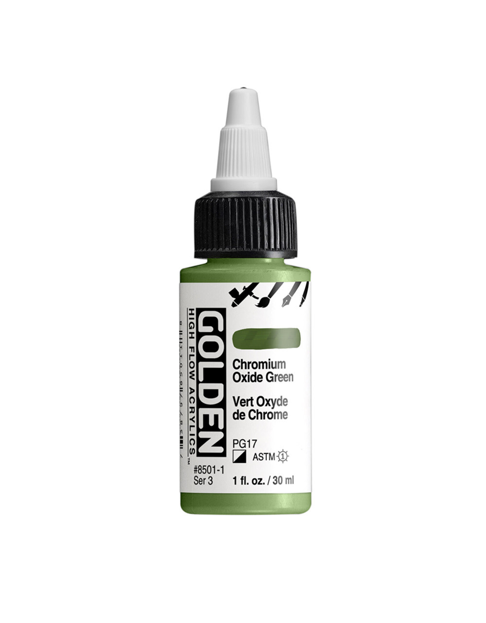 Golden Golden High Flow Acrylics, Chromium Oxide Green 1oz