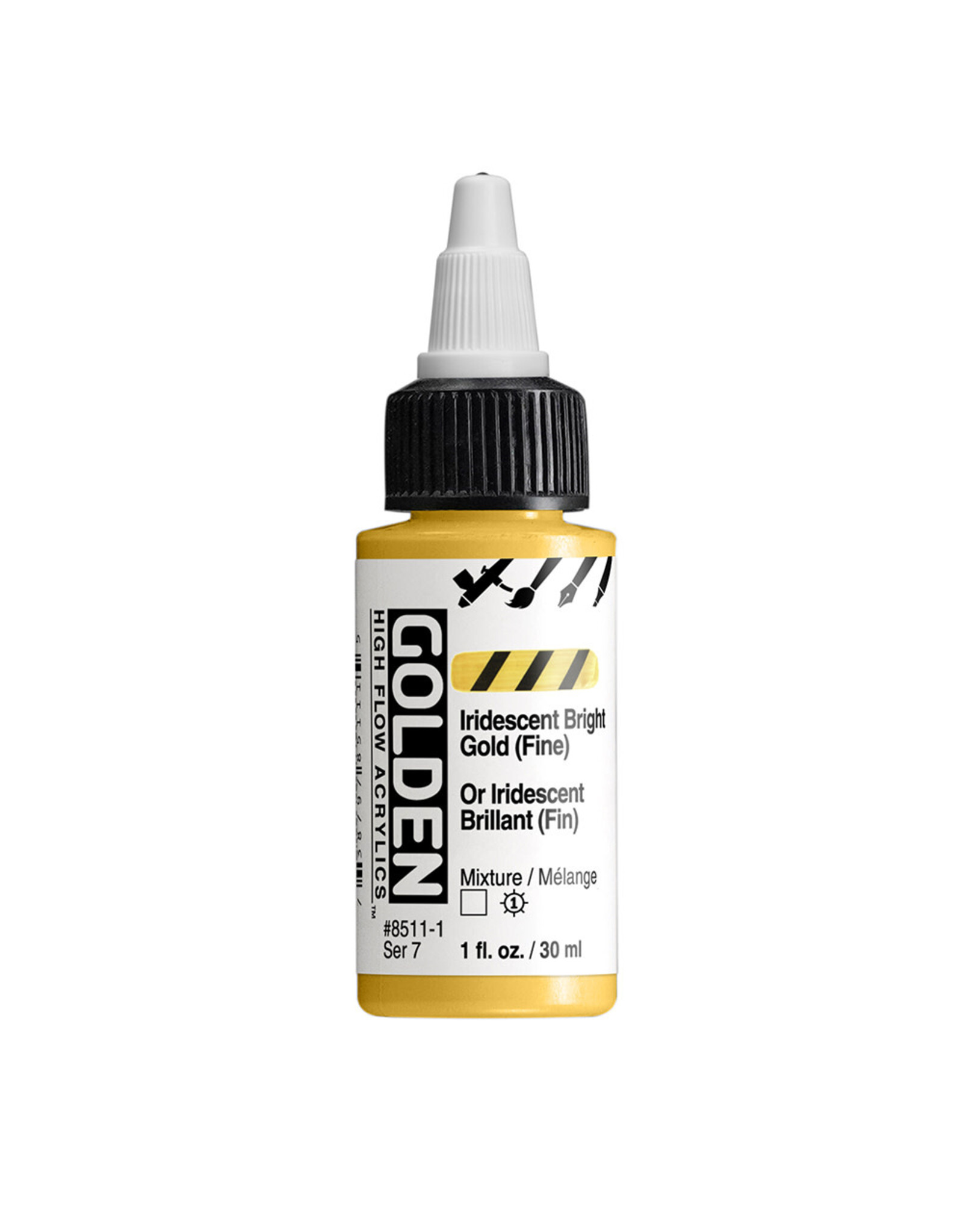 Golden Golden High Flow Acrylics, Iridescent Bright Gold (Fine) 1oz