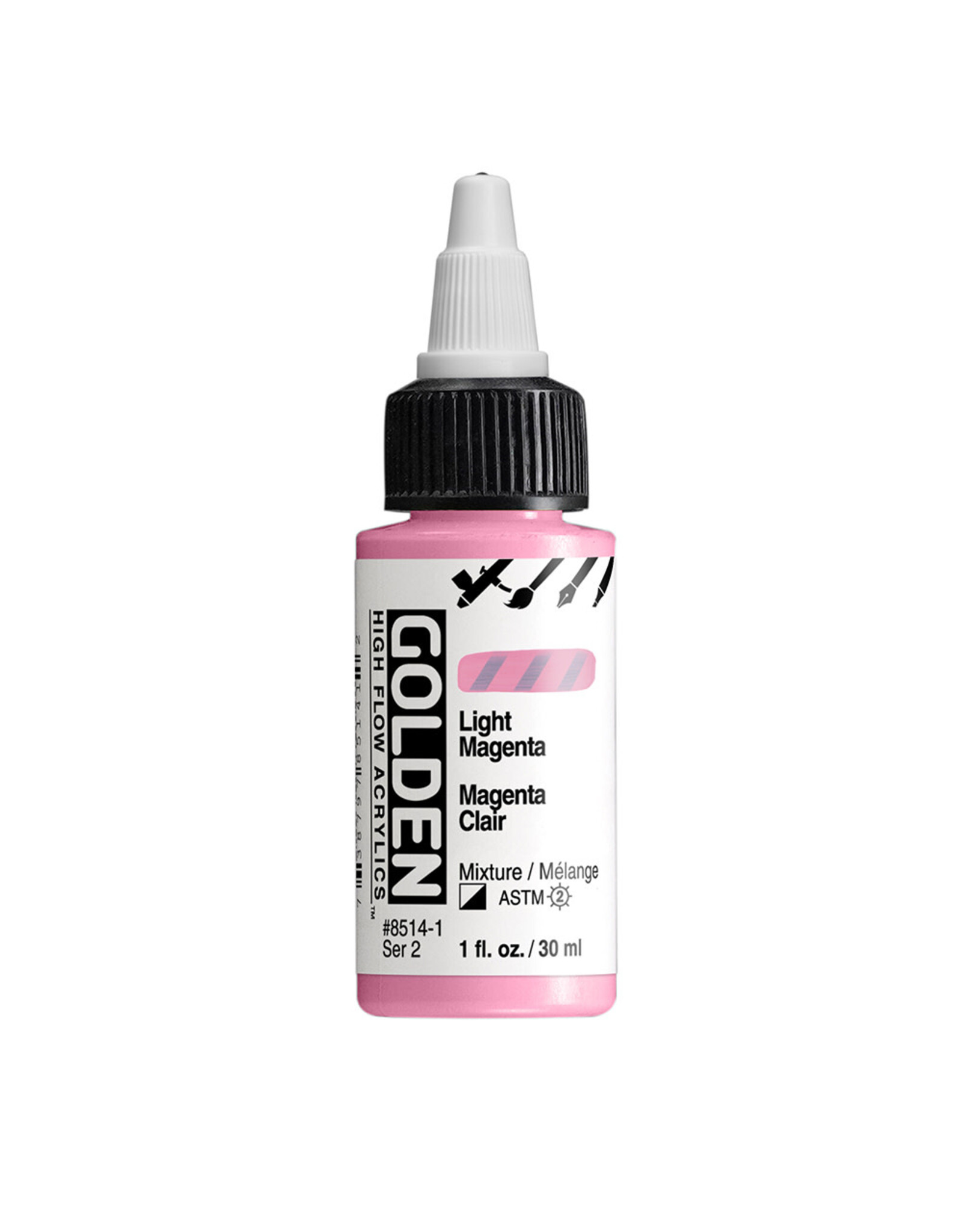 Golden Golden High Flow Acrylics, Light Magenta 1oz