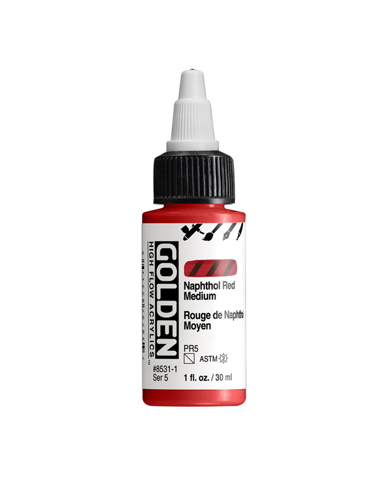 Golden Golden High Flow Acrylics, Naphthol Red Medium 1oz