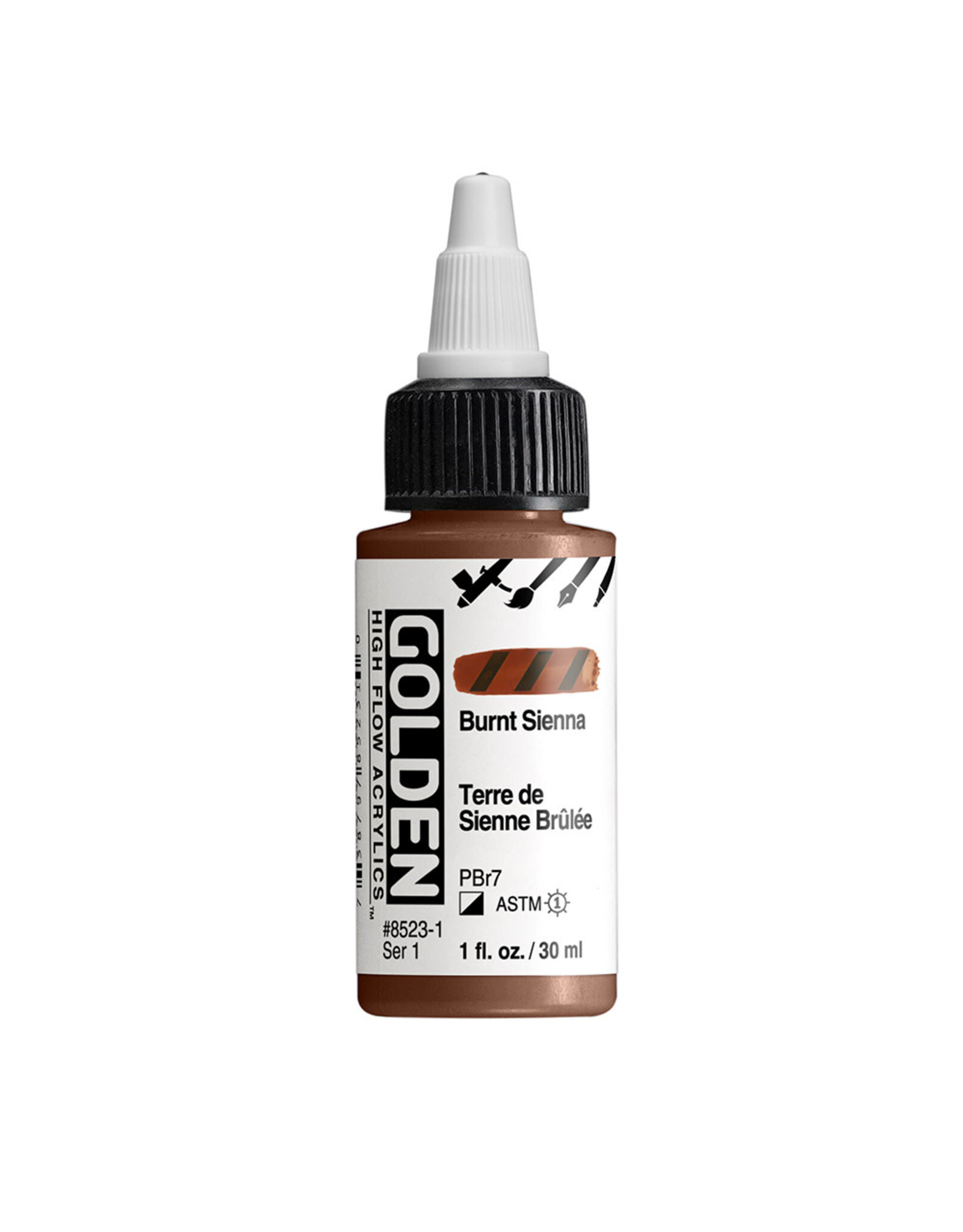 Golden Golden High Flow Acrylics, Burnt Sienna 1oz