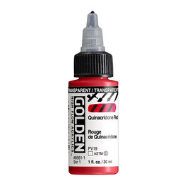 Golden Golden High Flow Acrylics, Transparent Quinacridone Red 1oz