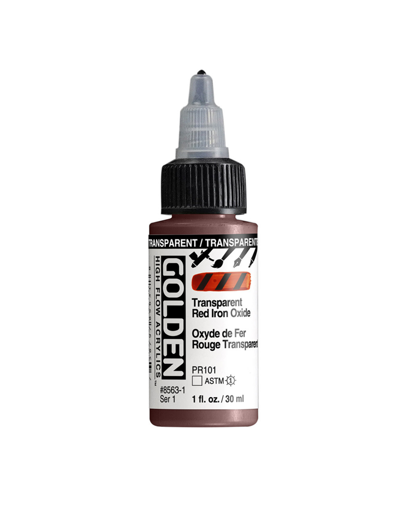 Golden Golden High Flow Acrylics, Transparent Red Iron Oxide 1oz