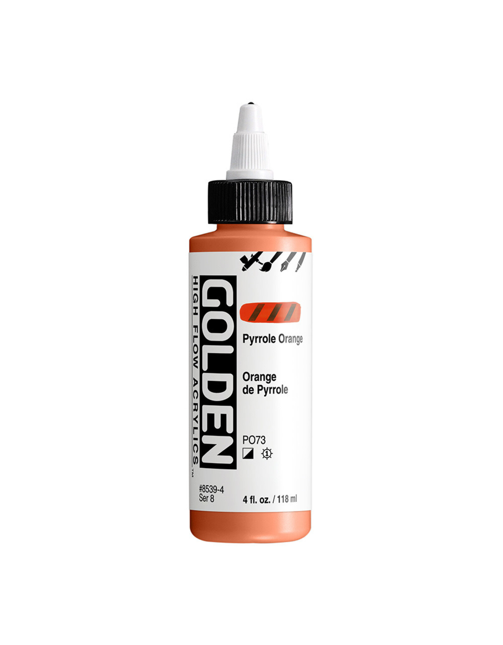 Golden Golden High Flow Acrylics, Pyrrole Orange 4oz