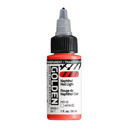 Golden Golden High Flow Acrylics, Transparent Naphthol Red Light 1oz