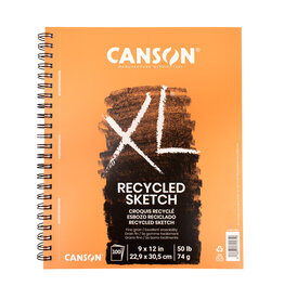 Canson Canson XL Recycled Sketch Pad, 9” x 12”, Wire-Bound