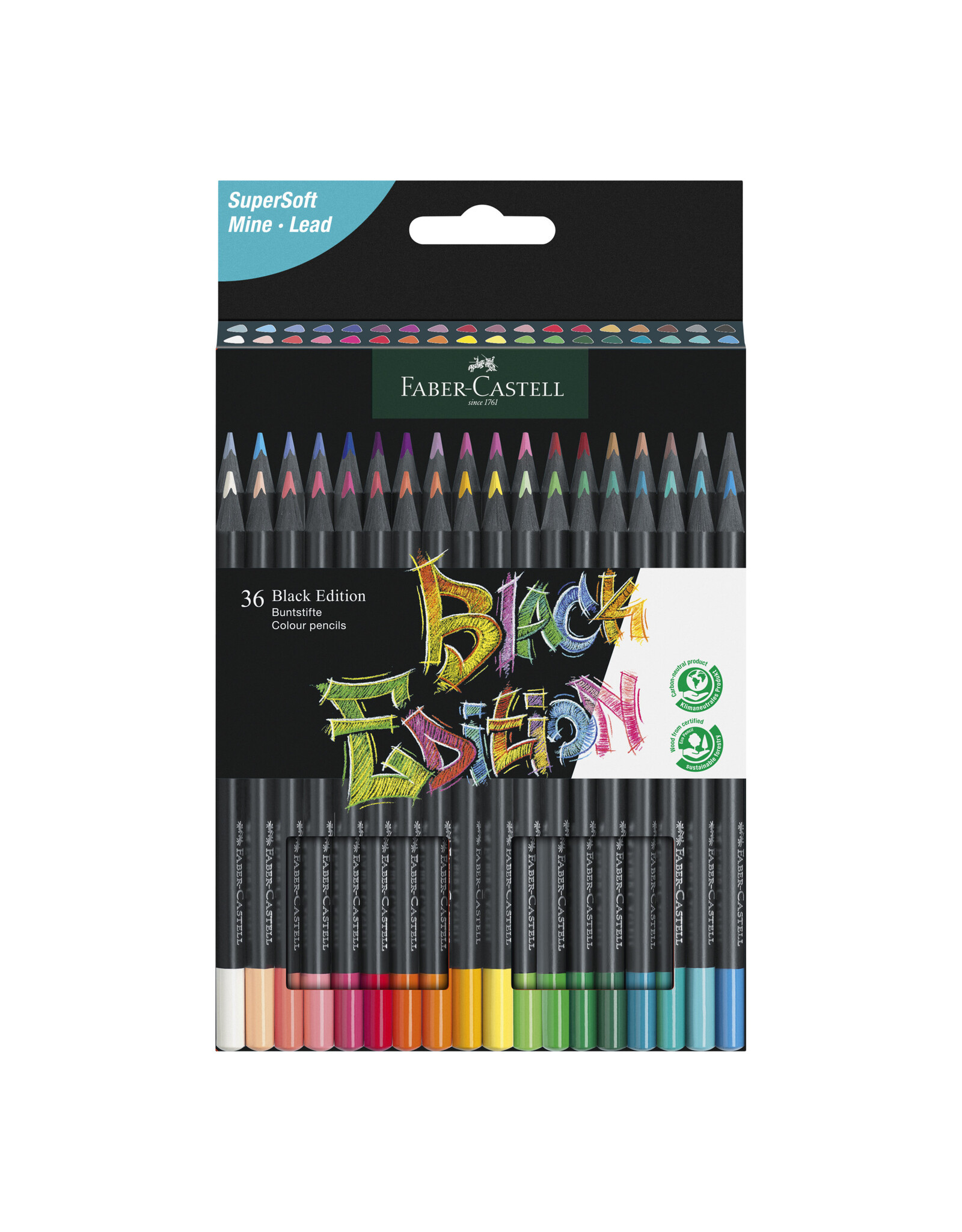 Colored Pencils Black Edition, Set of 36 - The Art Store/Commercial Art  Supply