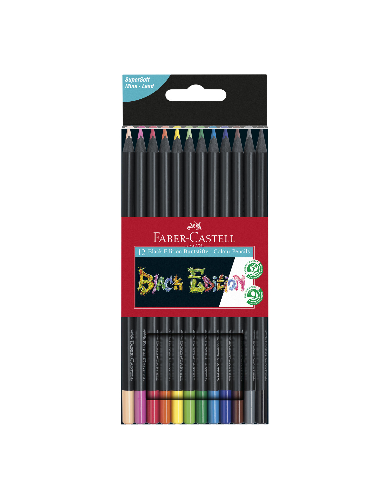 Colored Pencils Black Edition, Set of 12 - The Art Store/Commercial Art  Supply