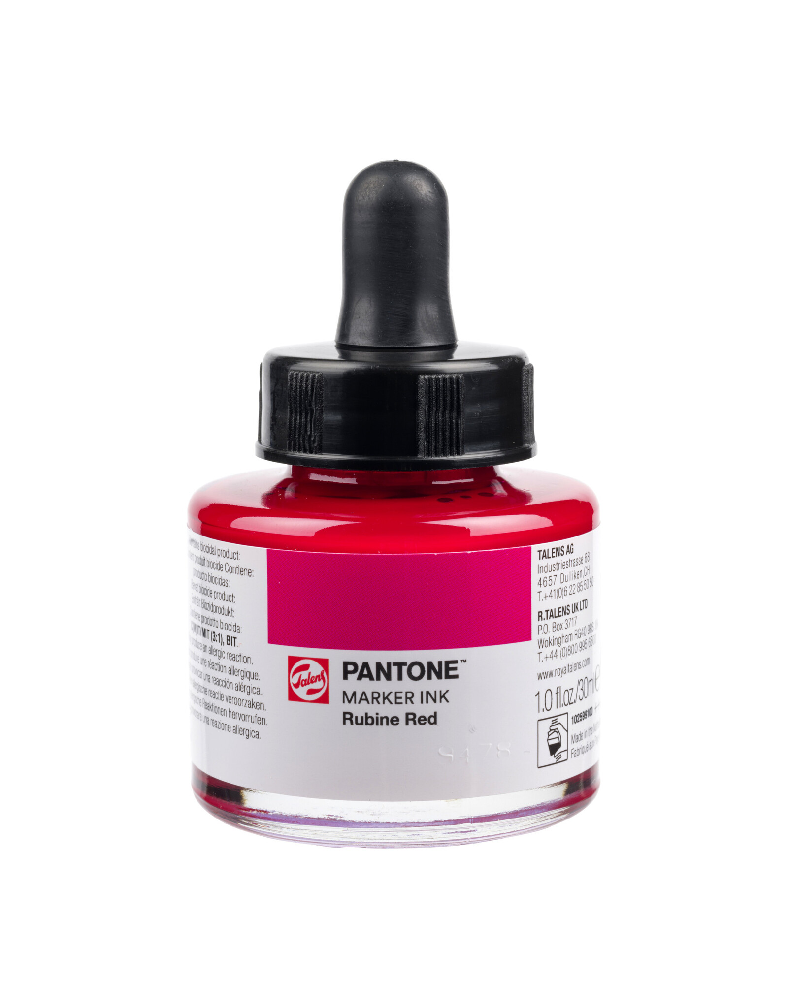 Pantone Talens Pantone Marker Ink Bottle 30ml, Rubine Red