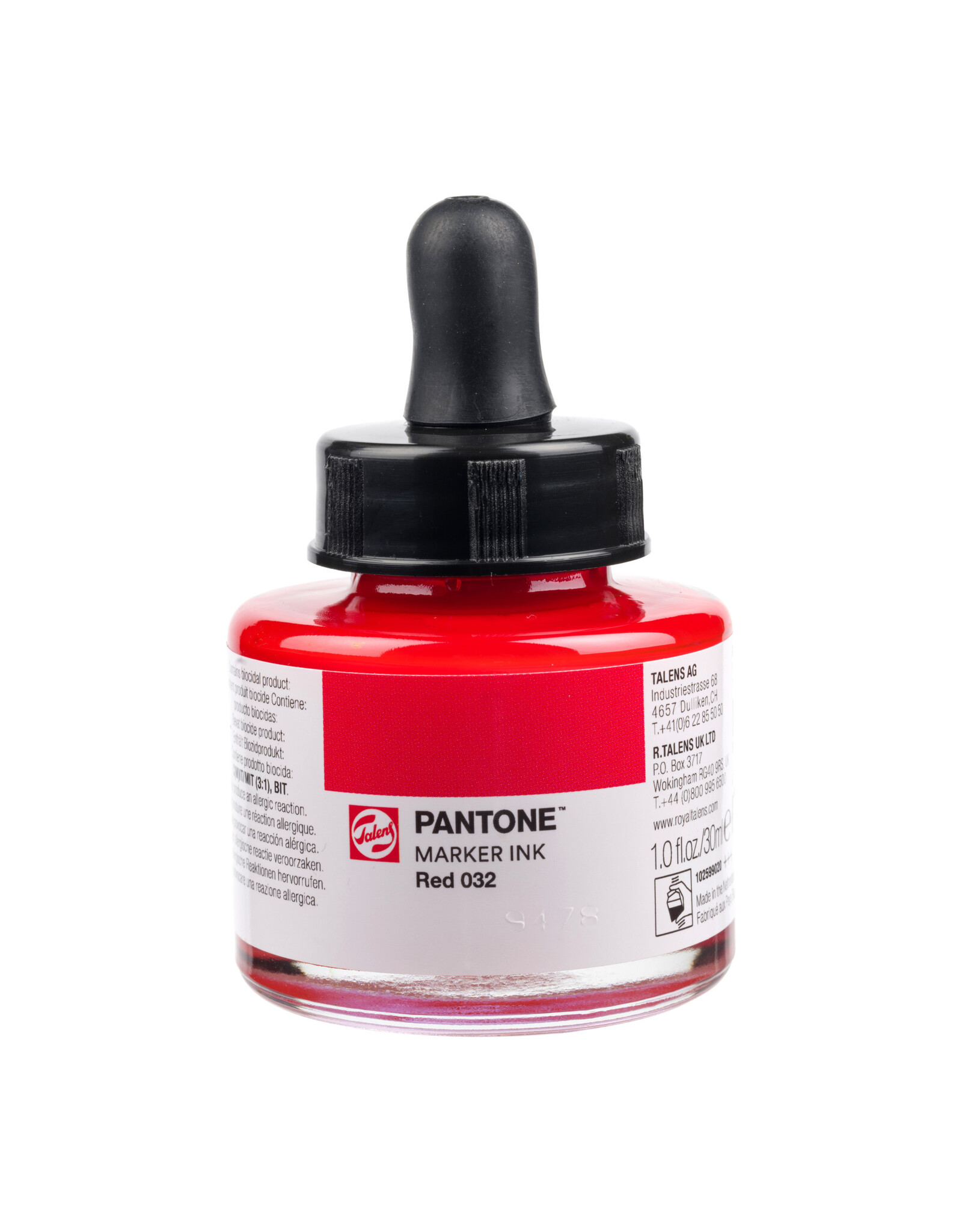 Pantone Talens Pantone Marker Ink Bottle 30ml, Red 032