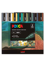 POSCA Uni POSCA Paint Markers, Earth Tone Set of 8, Medium