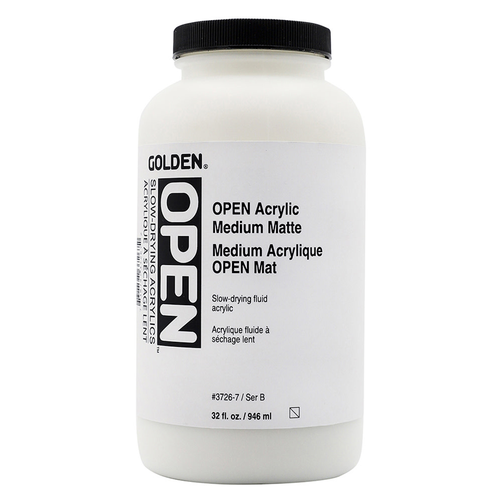 Golden OPEN Acrylic Medium Matte 32 oz Silgan Wide Mouth Round The