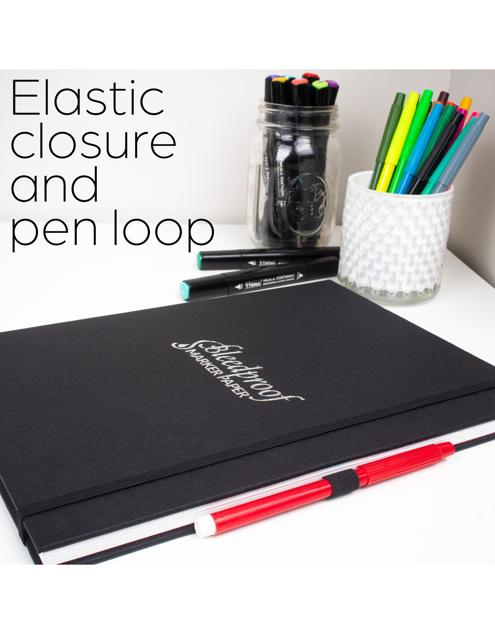 W.A. Portman WA Portman A4 60 Sheets/120 Pages Bleedproof Marker Paper Sketchbook for Drawing – Alcohol Marker Paper Pad with 157 GSM Thick Pages