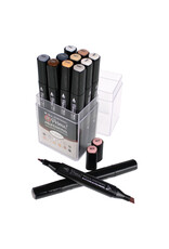 W.A. Portman WA Portman 12pc Prima Au Naturale Professional Dual Tip Alcohol Markers Set - Chisel & Fine Point Multi-Surfaced Alcohol Art Markers Set W.A. Portman WA Portman 12pc Prima Au Naturale Professional Dual Tip Alcohol Markers Set - Chisel & Fine Point Multi-Surfaced Alcohol Art Markers Set