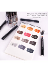 W.A. Portman WA Portman 12pc Prima Au Naturale Professional Dual Tip Alcohol Markers Set - Chisel & Fine Point Multi-Surfaced Alcohol Art Markers Set W.A. Portman WA Portman 12pc Prima Au Naturale Professional Dual Tip Alcohol Markers Set - Chisel & Fine Point Multi-Surfaced Alcohol Art Markers Set