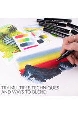 W.A. Portman WA Portman 12pc Prima Mossy Moor Professional Dual Tip Alcohol Markers Set - Chisel & Fine Point Multi-Surfaced Alcohol Art Markers Set