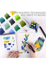 W.A. Portman WA Portman 12pc Prima Coastal Woodland Professional Dual Tip Alcohol Markers Set - Chisel & Fine Point Multi-Surfaced Alcohol Art Markers Set