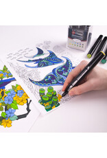 W.A. Portman WA Portman 12pc Prima Coastal Woodland Professional Dual Tip Alcohol Markers Set - Chisel & Fine Point Multi-Surfaced Alcohol Art Markers Set