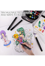 W.A. Portman WA Portman 30pc Prima Dual Tip Alcohol Markers Set – Chisel & Fine Point Alcohol Art Markers with White Gel Pen