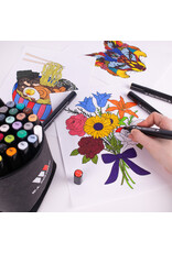 W.A. Portman WA Portman 30pc Prima Dual Tip Alcohol Markers Set – Chisel & Fine Point Alcohol Art Markers with White Gel Pen