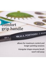 W.A. Portman WA Portman Round Watercolor Paint Brushes Professional 4pc Set #4, #8, #12, #16 – 100% Vegan, Cruelty-Free with Triangular Comfort Grip