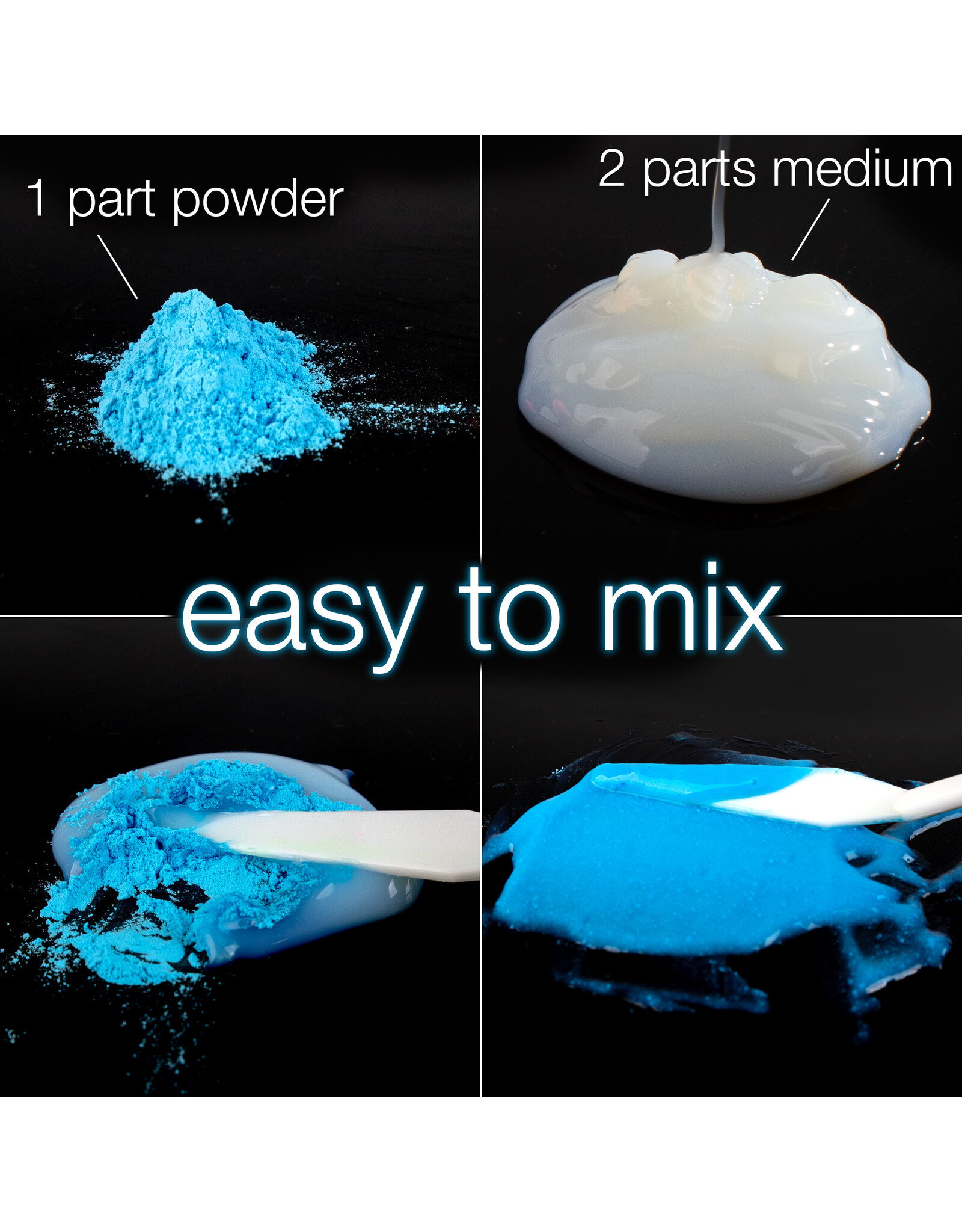 W.A. Portman WA Portman Luminous Blue Moon 60g (2.12oz) Glow in the Dark Pigment Powder - Blue to Turquoise