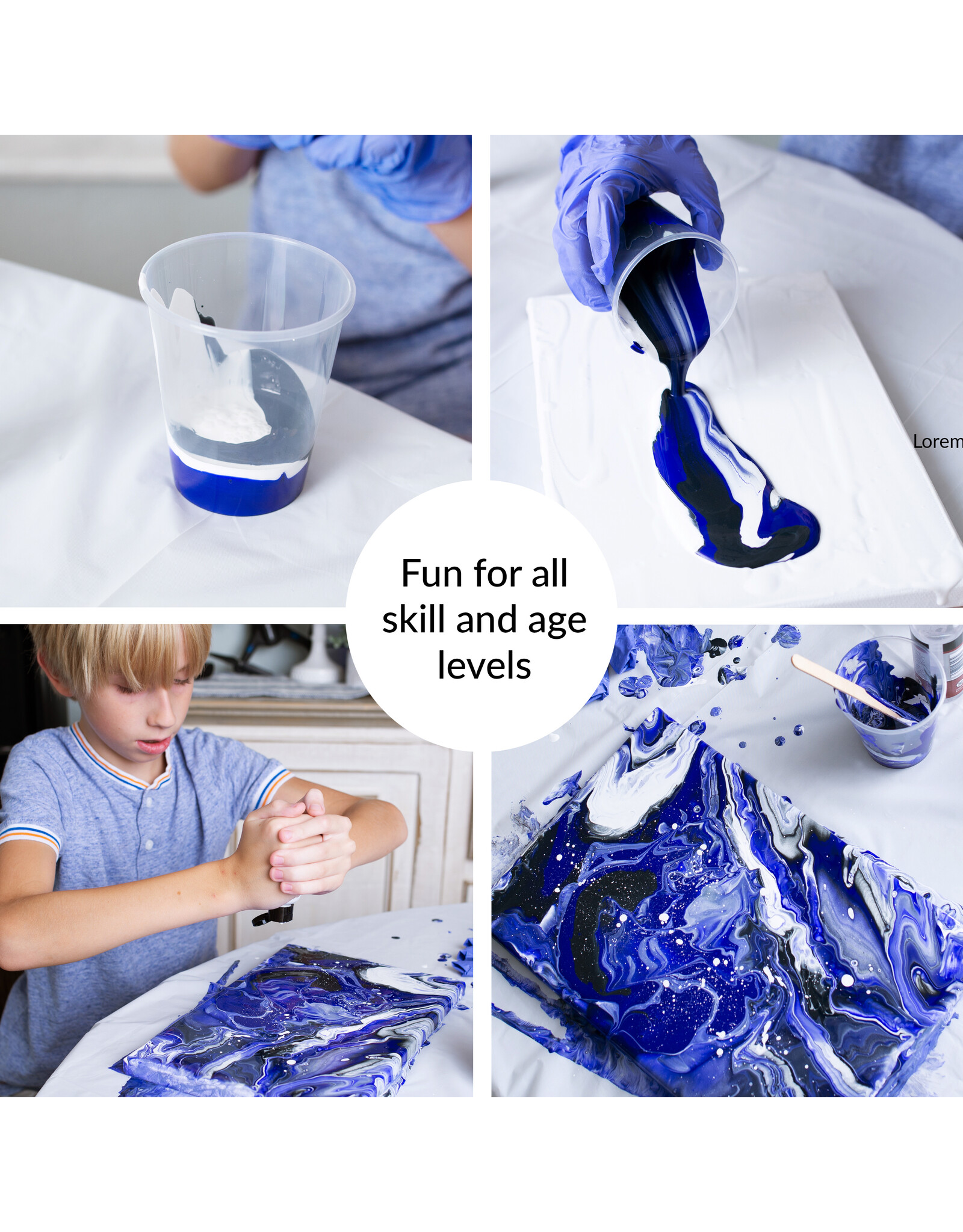 W.A. Portman WA Portman 2oz/60ml 12-Pc Ready To Pour Acrylic Pouring Paint Supplies for Canvas Painting