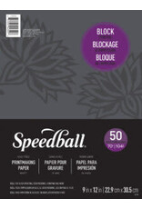SPEEDBALL ART PRODUCTS Speedball Block Printing Paper, White, 50 sheets, 9" x 12"
