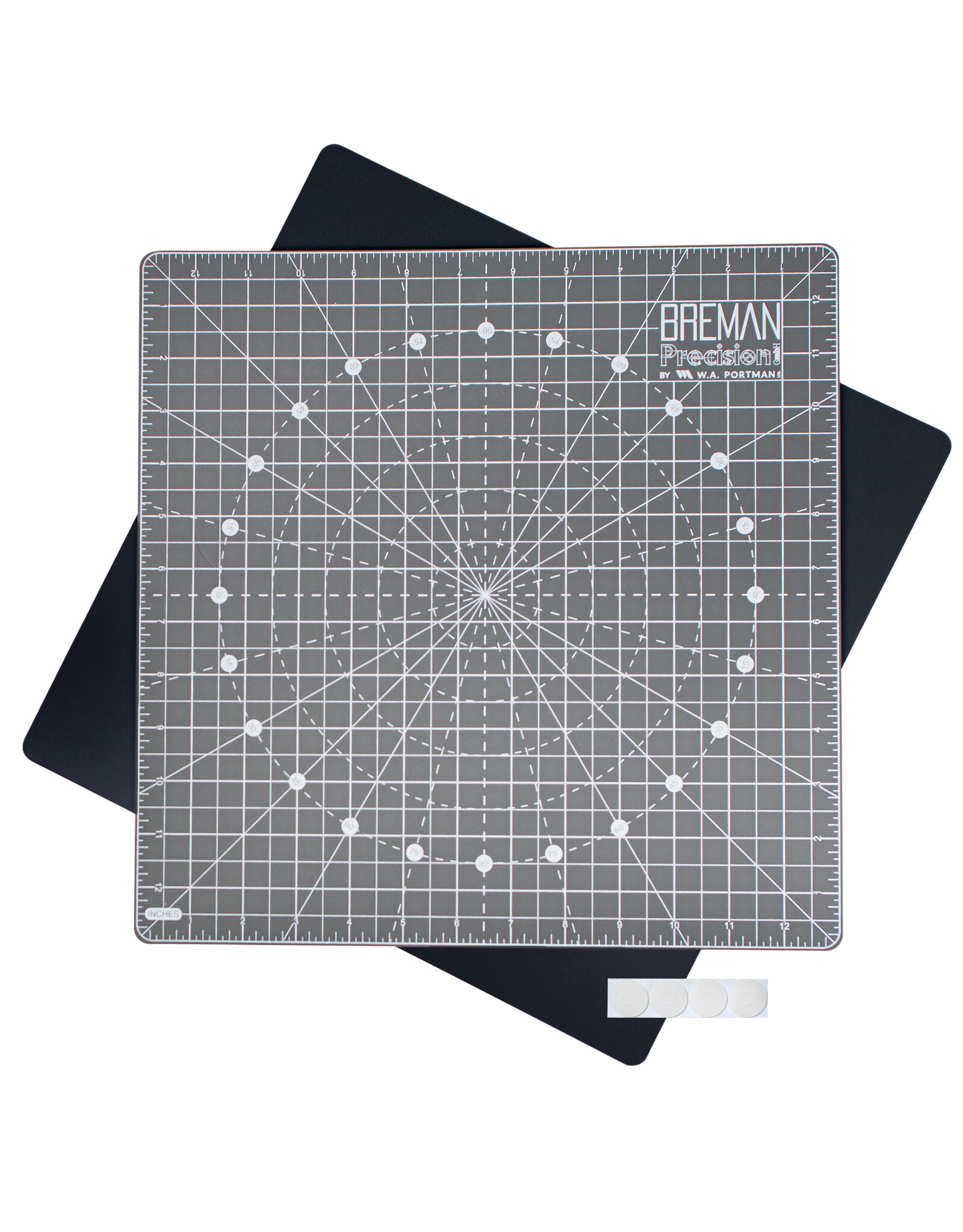 W.A. Portman WA Portman 13x13" Rotary Self Healing Cutting Mat Set with Grippers – Non-Slip Backing Rotating Cutting Mats – 360° Full Rotation Cutter Board