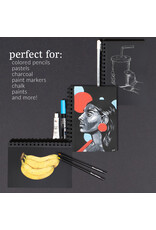 W.A. Portman WA Portman Black Paper Sketchbook A5 (6" x 8.25") – 60 Pages (30 Sheets)140 GSM Acid-Free Black Sketchbook for Drawing