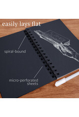 W.A. Portman WA Portman Black Paper Sketchbook A5 (6" x 8.25") – 60 Pages (30 Sheets)140 GSM Acid-Free Black Sketchbook for Drawing