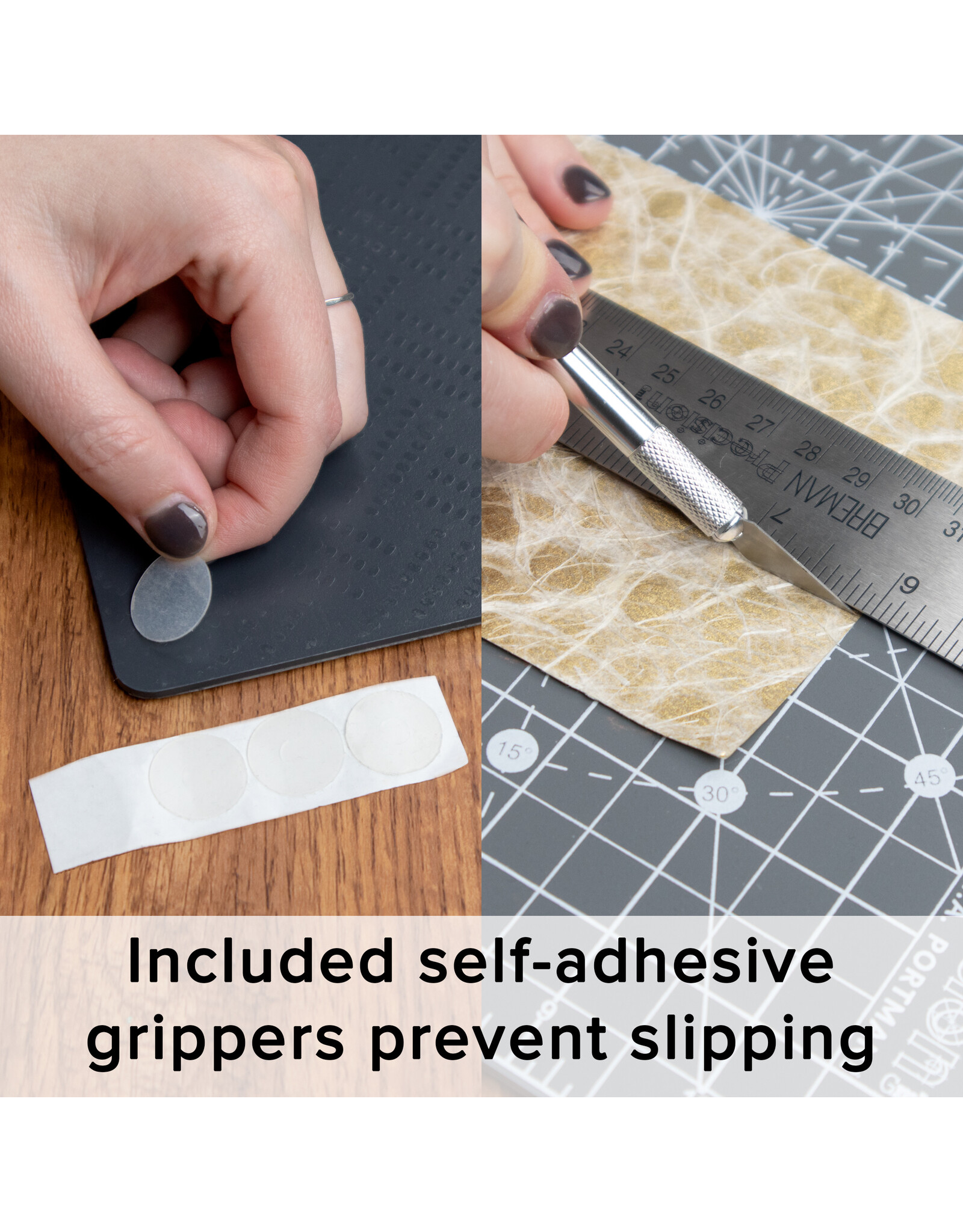 W.A. Portman WA Portman 13x13" Rotary Self Healing Cutting Mat Set with Grippers – Non-Slip Backing Rotating Cutting Mats – 360° Full Rotation Cutter Board