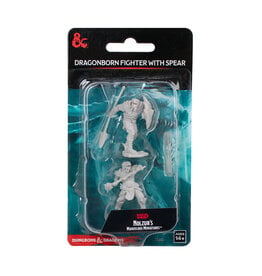 WIZKIDS Dungeons & Dragons Nolzur`s Marvelous Unpainted Miniatures: W5 Dragonborn Male Fighter with Spear