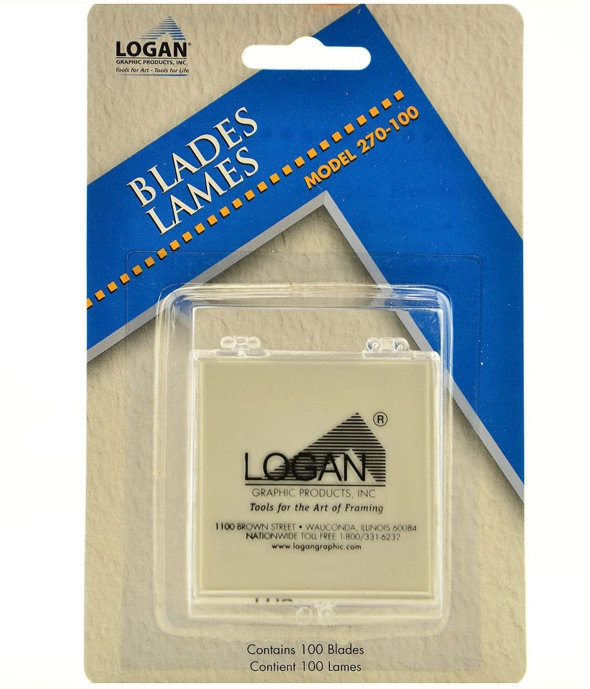 Logan Mat Cutter 270 Replacement Blades, 100Pack The Art Store