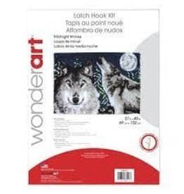 CLEARANCE Wonderart Midnight Wolves Latch Hook Kit 27" x 40"