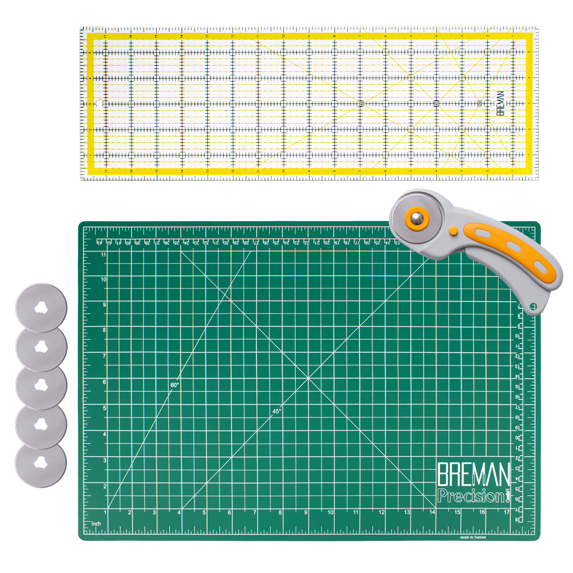 Breman Precision by WA Portman Quilting Ruler, 6x18 Acrylic Ruler 