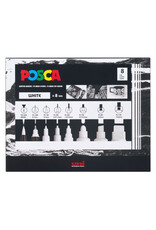 POSCA Uni POSCA Paint Markers, 8-Piece All White Set