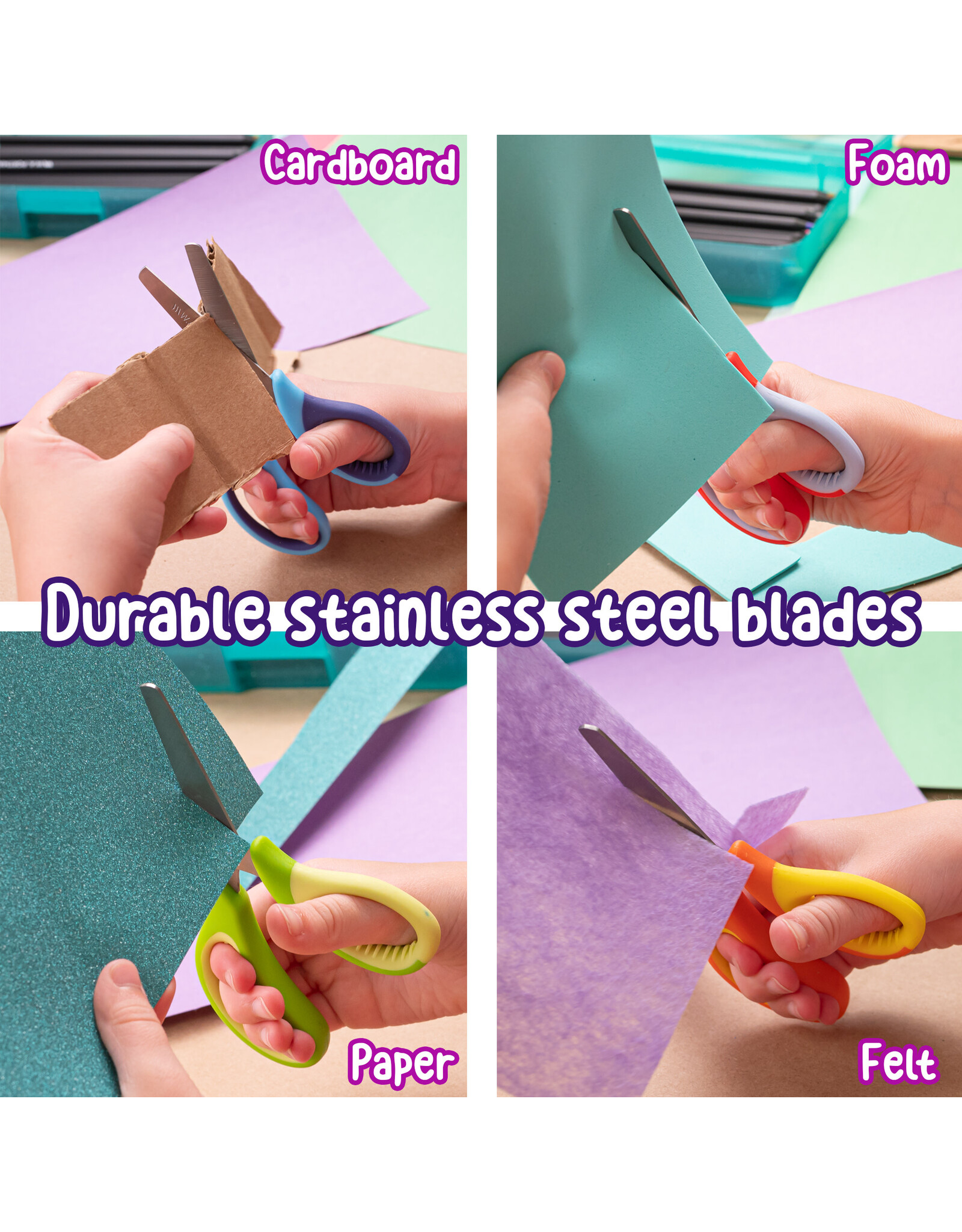 W.A. Portman WA Portman 6 Pack Blunt Scissors for Kids - 5" Blunt Tip Child Safety Scissors