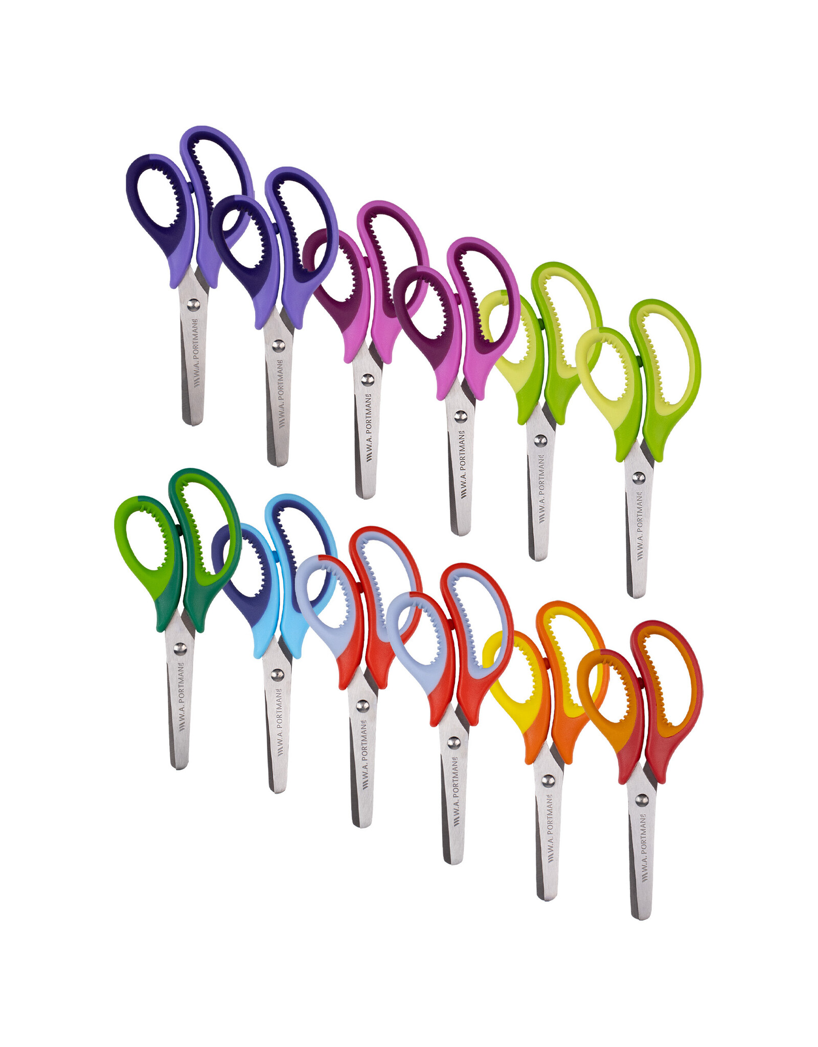 W.A. Portman WA Portman 12 Pack Blunt Scissors for Kids - 5" Blunt Tip Child Safety Scissors