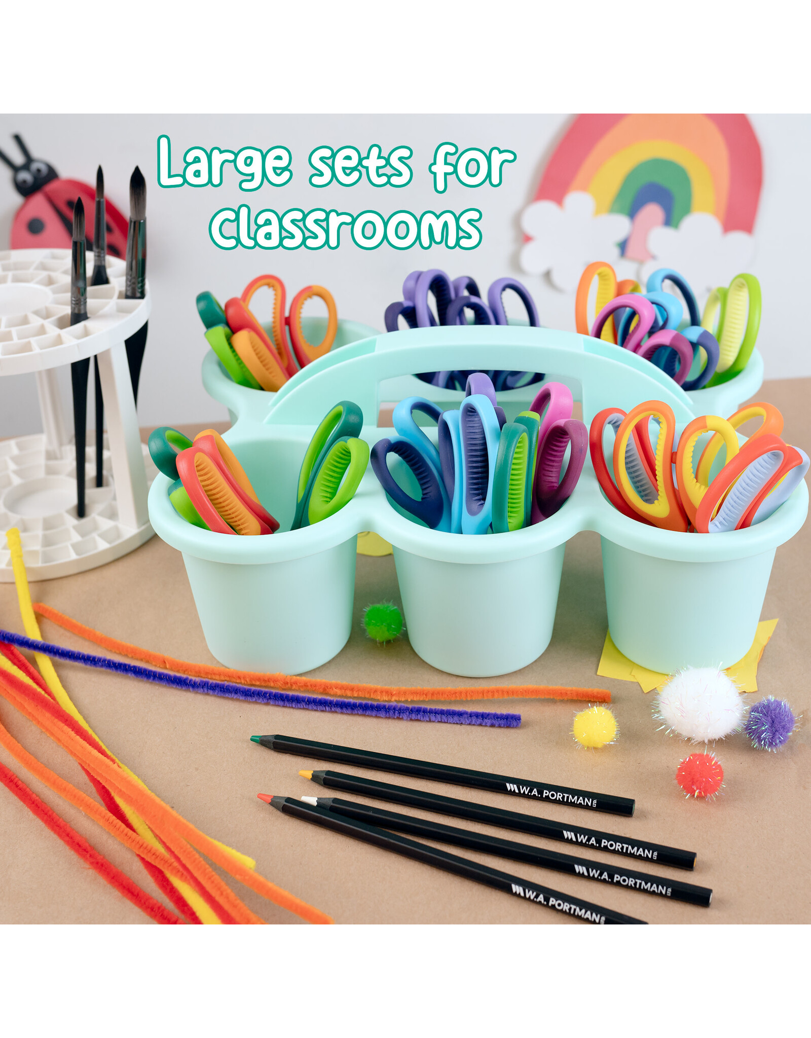 W.A. Portman WA Portman 6 Pack Pointed Scissors for Kids - 5" Pointed Tip Kids Scissors for School