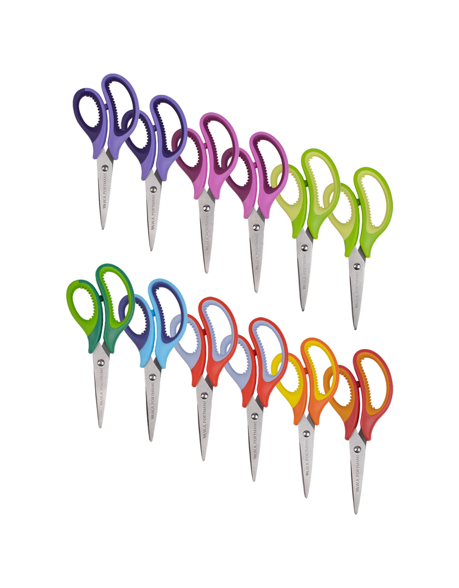 W.A. Portman WA Portman 12 Pack Pointed Scissors for Kids - 5" Pointed Tip Kids Scissors for School