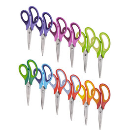 W.A. Portman WA Portman 12 Pack Pointed Scissors for Kids - 5" Pointed Tip Kids Scissors for School