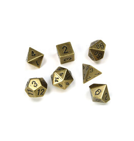 Chessex Chessex Solid Metal Old Brass Color Polyhedral 7 Dice Set