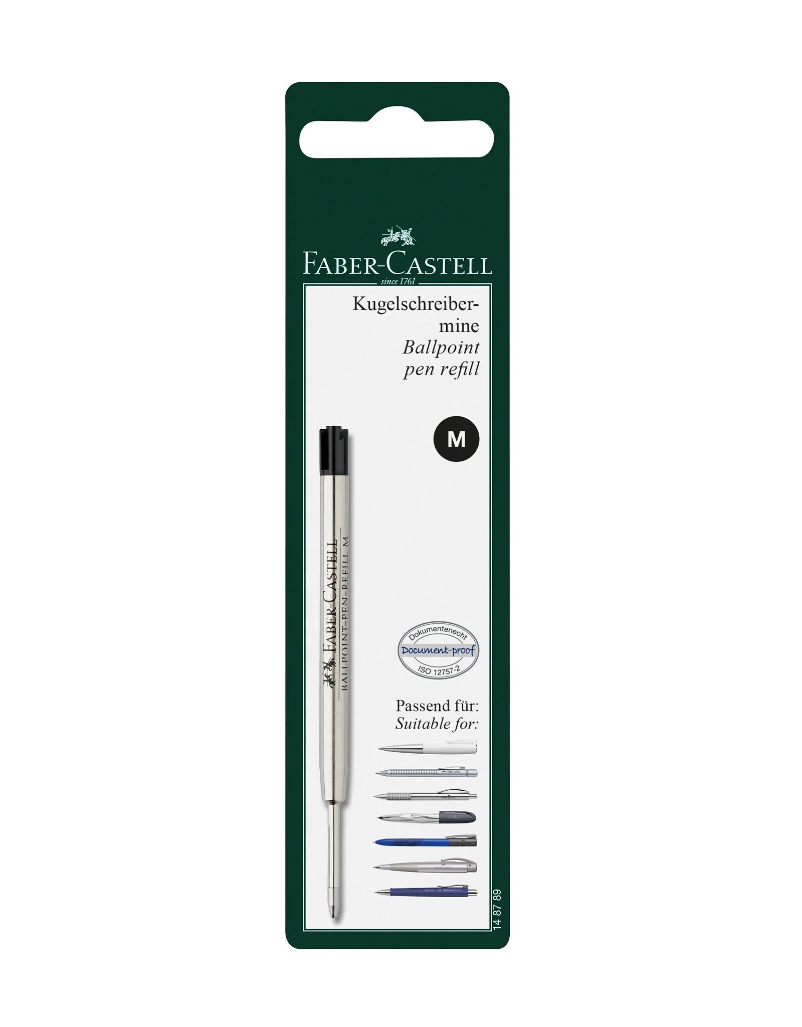 FABER-CASTELL Faber-Castell Ballpoint Pen Refill, Black, Medium